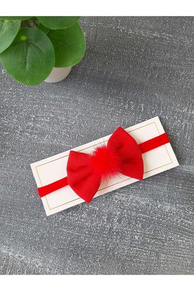 pempem bandana Baby Girl Pelis Detailed Red Bow Bandana