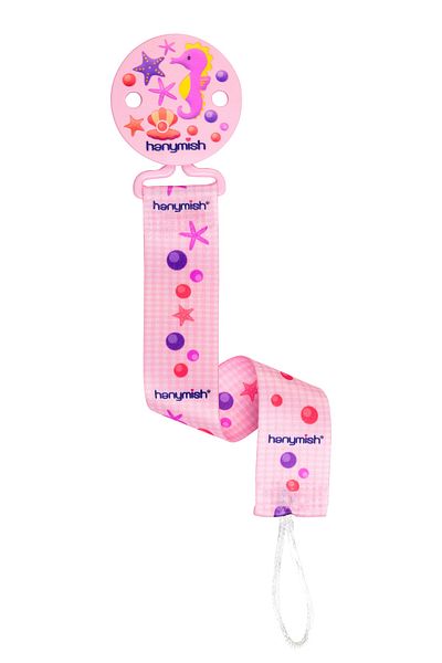 Hanymish Fabric Pacifier Strap Pink