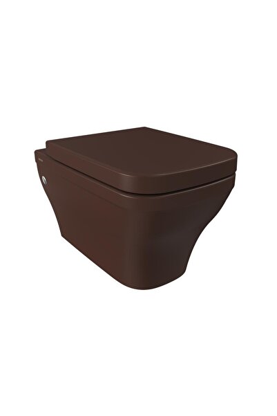 Bocchi Firenze Rimless Asma Klozet Mat Kahverengi Kapak Hariçtir 1304-025-0128