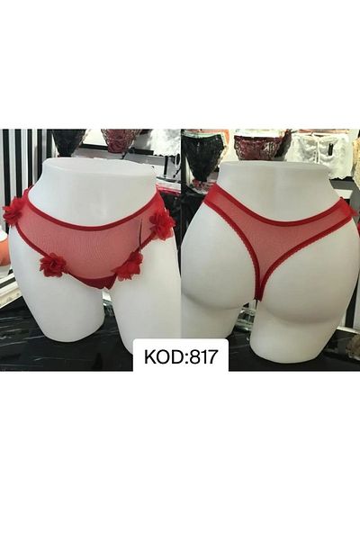 DON AMOR Thong Red Rose Panties