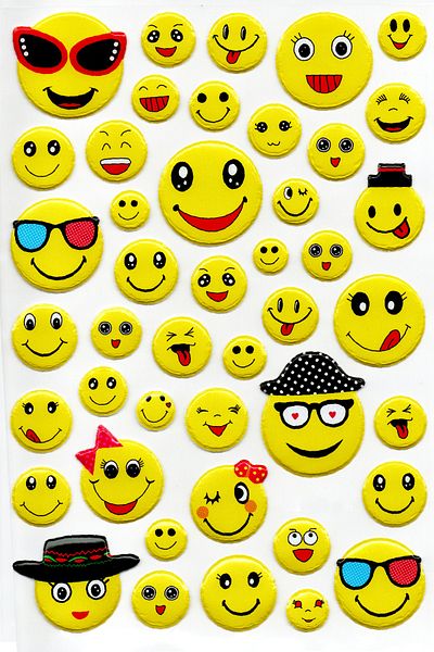 Limmy Χαριτωμένο σημειωματάριο με αυτοκόλλητο Emoji μεγέθους A4 - Αυτοκόλλητο Planner με ανάγλυφο - (lim205)