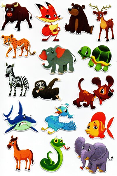 Limmy دفتر ملاحظات منقوش بحجم A4، ملصق مخطط، -(lim093) - حيوانات الغابة