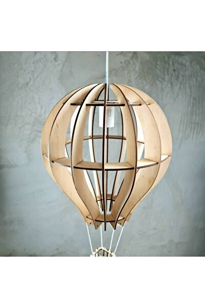 hü ma tasarım ve aksesuar Genç Ve Çocuk Odası Için Doğal Ahşap Mdf 3d Puzzle Lazer Uçan Balon Avize