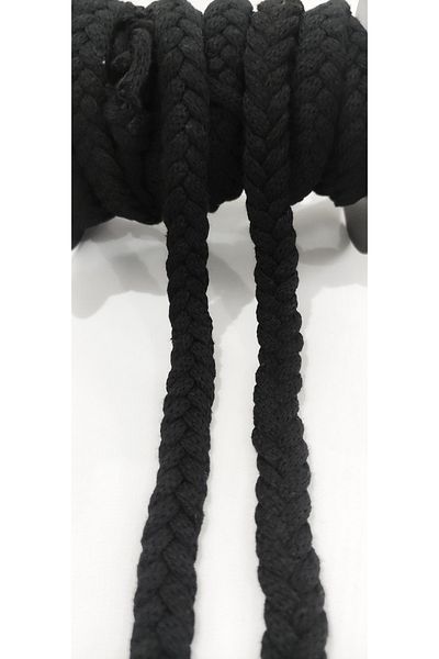 ALTAY TEKSTİL ÜRÜNLERİ Black Cotton 5-Piece Hair Braid Cord Rope