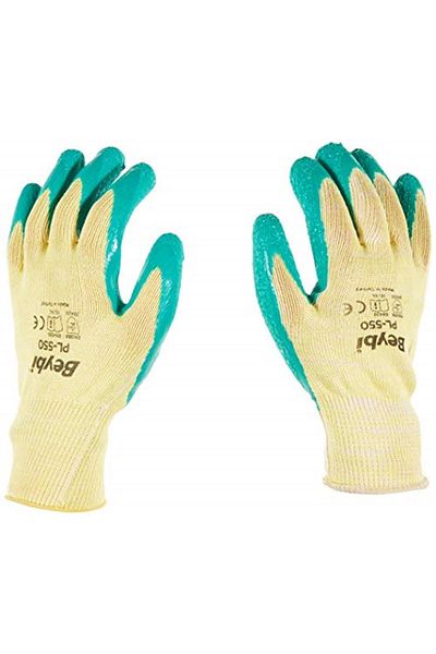 Beybi Pl550 Polyester Knitted Latex Gloves No:10 - Pair [Energy Class A+]