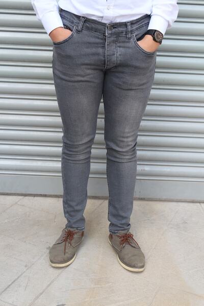 Bilgiçler Men's Slim Fit Jeans Trousers Gray
