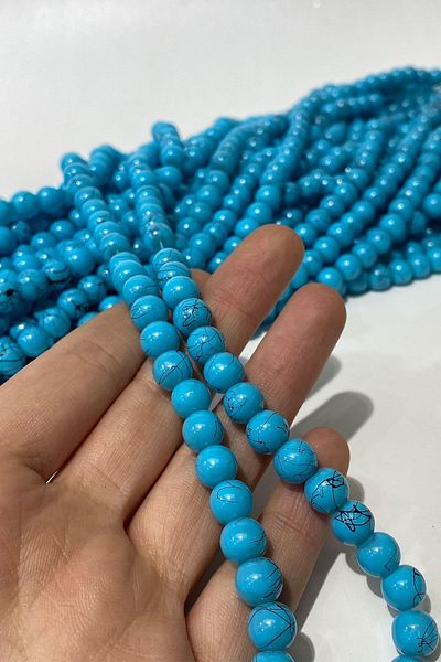 Hobigram Χάντρες Ποικιλία Ματ Τυρκουάζ Μοτίβο Γυάλινες Χάντρες 8 mm – Χάντρες, Κομψό Σχέδιο, Γυναικείο Αξεσουάρ –