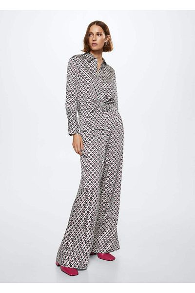 MANGO Woman Design de cămașă cu modele geometrice