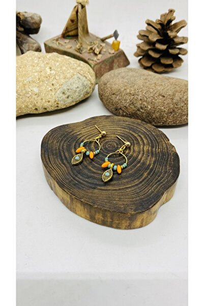 Porsuk Alternatif El Yapımı Pirinç Aparatlı Etnik Kadın Küpe