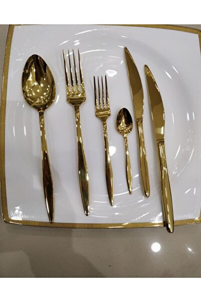 EMİNMUTFAK Dmr Life 42 Parça Titanyum Gold Çatal Kaşık Takımı