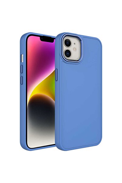 Nezih Case Apple Iphone 12 Metal Çerçeve Hassas Buton Tasarımlı Renkli Içi Ka...