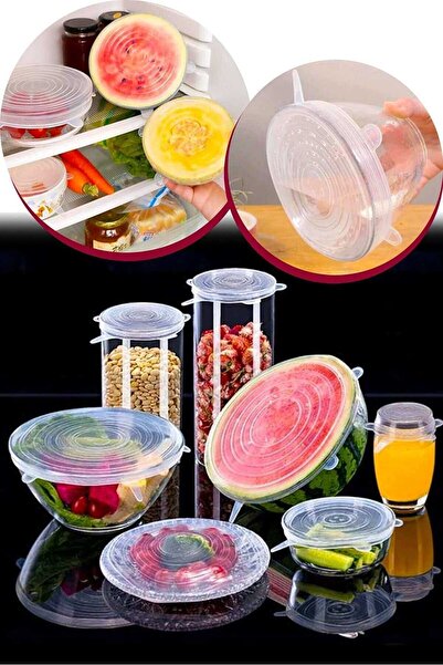 KILIÇASLAN SHOP 6 Μεγέθη Food Protector Σιλικόνη Stretch Κάλυμμα Καπάκι Silic...