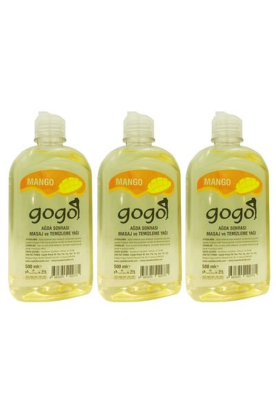 Gogo مانجو 3 قطع 1500 مل - زيت التدليك والتنظيف بعد إزالة الشعر بالشمع