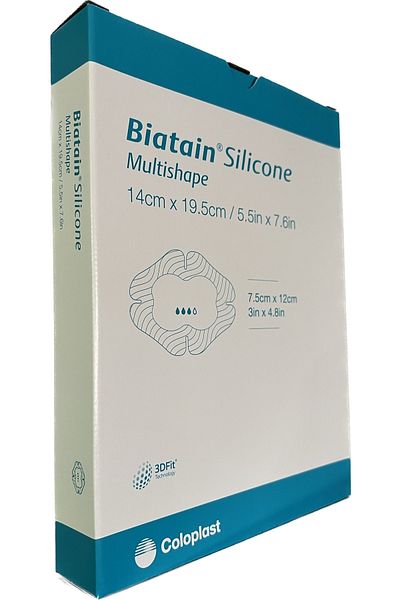 Coloplast Biatain Silicone Adhesive Foam Wound Cover 14x19,5 cm (elbow-knee)