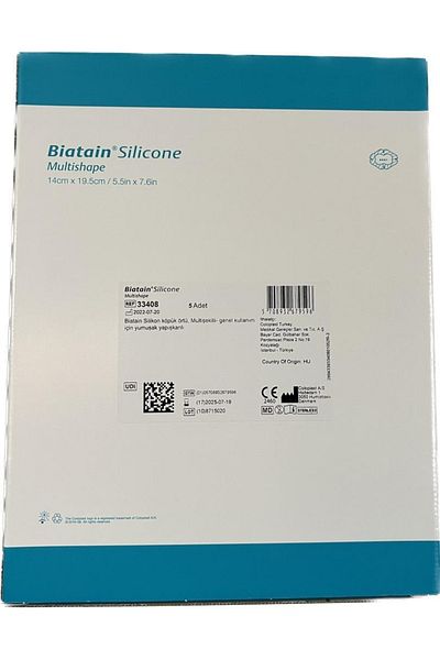 Coloplast Biatain Silicone Adhesive Foam Wound Cover 14x19,5 cm (elbow-knee)