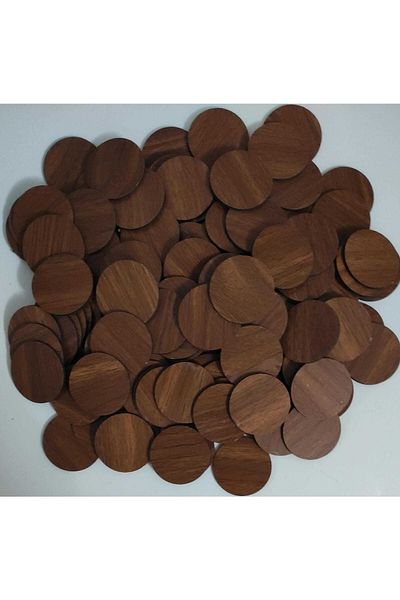 firdevsi hobi 50 Pieces Round 3mm MDF - Brown with 5 cm Diameter