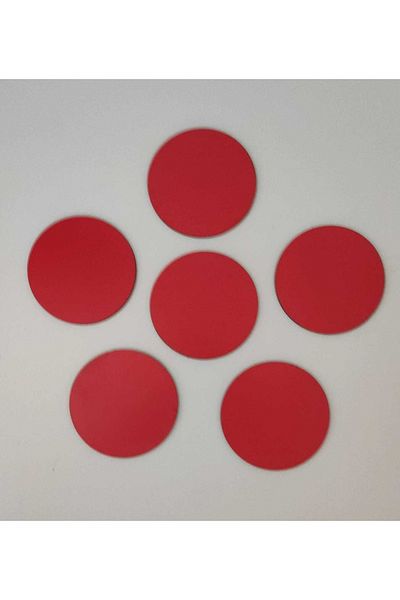 firdevsi hobi 50 Pieces Round 3mm MDF-coloured Red with 5 cm Diameter