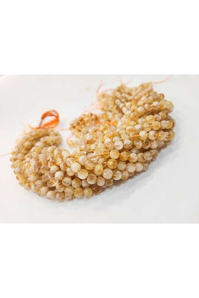 Yüksel Boncuk 8 Mm Citrine Natural Stone String (1 Piece)