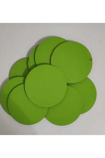 firdevsi hobi 50 Pieces Round 3mm MDF-coloured Green with 5 cm Diameter