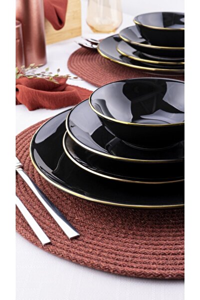 Bambum Naz 24 Parça Yemek Takımı - Siyah