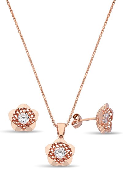Argentum Concept 925 Ayar Gümüş Rose Çiçek Set - 67018601