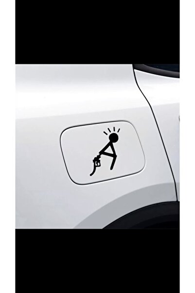 Teknik Reklam Araba Benzin Deposu Yakıt Stickerı Siyah