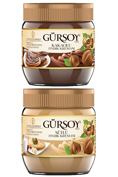 Gürsoy Kahvaltı Sofrasının Gözdesi 400gr Kakaolu Fındık Kreması Ve 400gr Sütl...