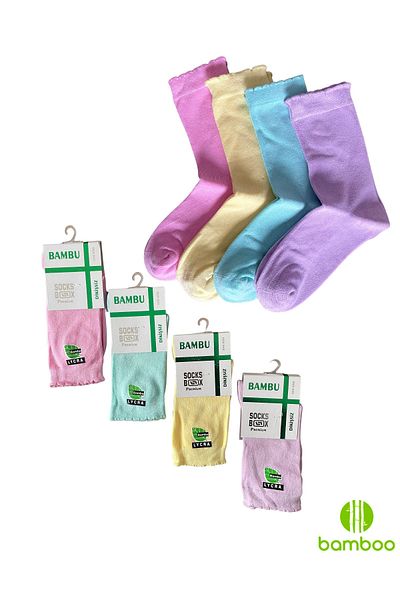 socksbox 4 чифта дамски безшевни бамбукови чорапи за 4 сезона, асорти/36-41