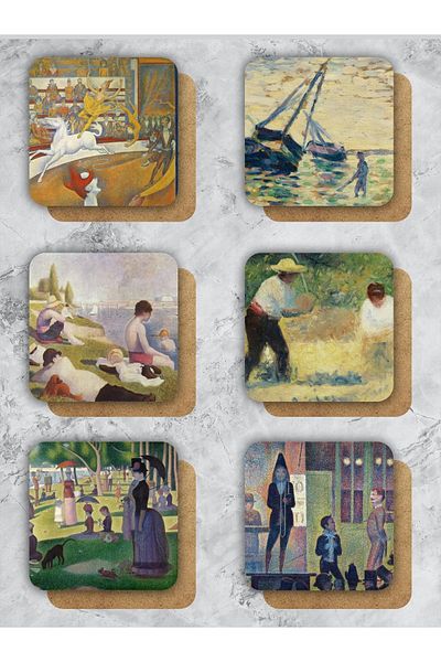 karbonsoft Georges Seura Themed Wooden Coasters Wooden Printed Coasters Set of 6 (9 X9CM)