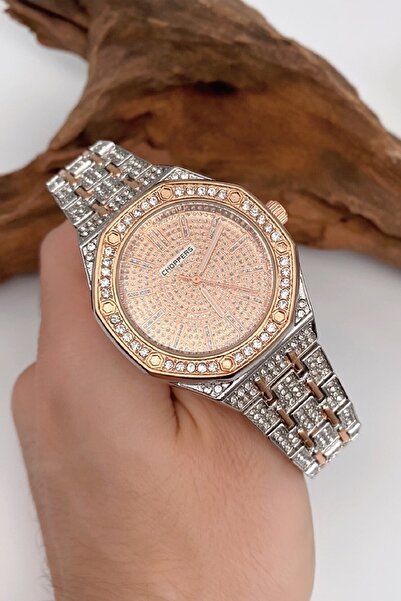 UBUH SHOP Iced Out Watch Sekizgen Full Taşlı Çelik Saat