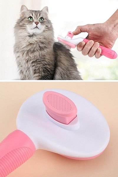 Buffer ® Soft String Colorful Caterpillar Toy and Non-Slip Pet Comb with Ergonomic Handle