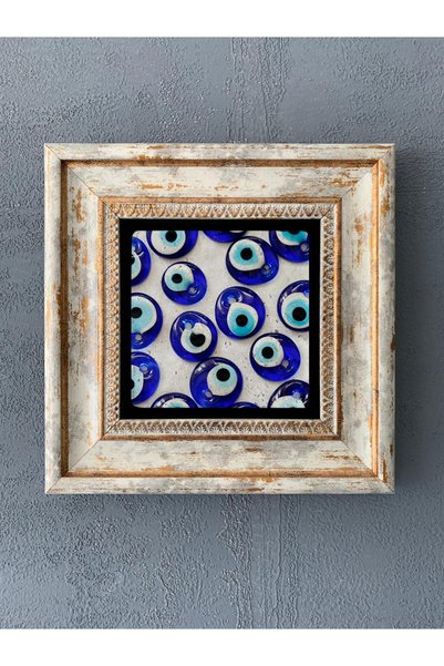 Oscar Stone Decor Çerçeveli Taş Duvar  Dekoru 20 x 20 cm Nazar