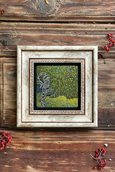 Oscar Stone Decor Gustav Klimt Limon Ağacı Lemon Tree Çerçeveli Taş Tablo 20x...