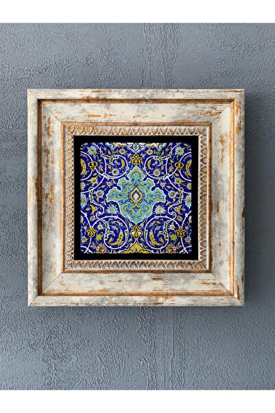 Oscar Stone Decor Çerçeveli Taş Duvar  Dekoru 20 x 20 cm Çini Desen