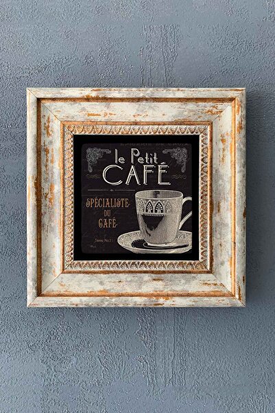 Oscar Stone Decor Cafe-mutfak Temalı Çerçeveli Taş Tablo 20x20 Cm-wall Decor