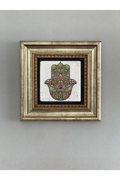 Oscar Stone Decor Πλαίσιο Διακόσμηση Τοίχου Πέτρα 20 Χ 20 εκ. Φατμα Μανια Χέρι