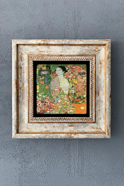 Oscar Stone Decor Gustav Klimt Çiçek Ve Kadın Flower And Woman Çerçeveli Taşt...