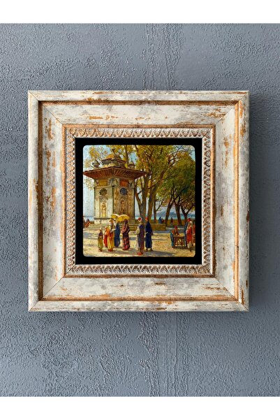 Oscar Stone Decor Çerçeveli Taş Duvar Dekoru 20 X 20 cm Istanbul Tarihi Çeşme