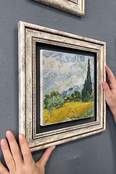 Oscar Stone Decor Çerçeveli Tablo Taş Duvar Dekoru 30 X 30 Cm Van Gogh Tablosu