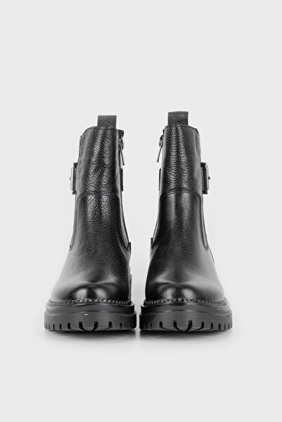 TUNAELLİ Kadın Siyah Hakiki Doğal Deri 35-41 Numara Bot & Bootie