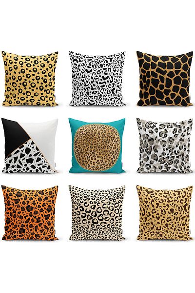 Realhomes Husă de pernă tricotată Raschel modernă, cu model de leopard, cu două fețe