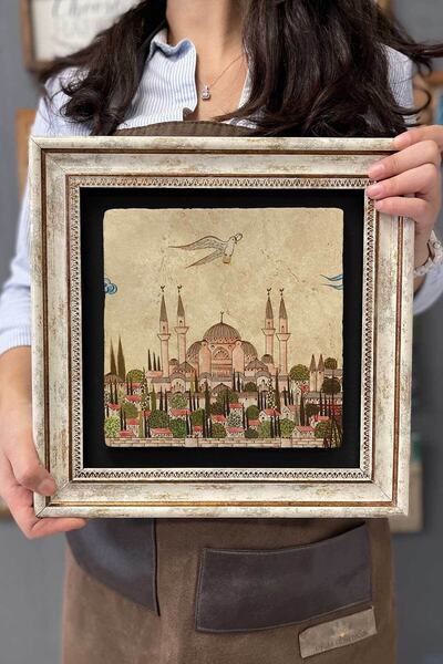 Oscar Stone Decor Çerçeveli Tablo Taş Duvar Dekoru 30 X 30 Cm Selimiye Camii