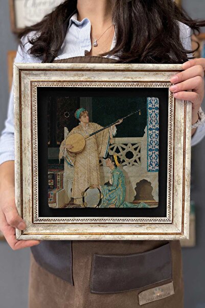 Oscar Stone Decor Çerçeveli Tablo Taş Duvar Dekoru 30 X 30 Cm Osman Hamdi Çal...