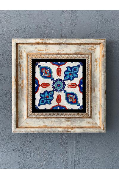 Oscar Stone Decor Çerçeveli Taş Duvar Dekoru 20 X 20 Cm Çini Desen