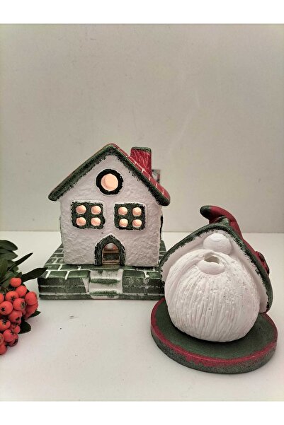 Damla Hediyelik Yılbaşı Özel Konsept Ev Mumluk+gnome Tütsülük Set