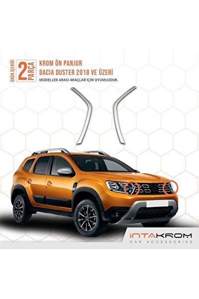 İntachrom Dacia Duster uyumlu Krom Ön Panjur Çıtası 2018 Ve Üzeri 2 Parça