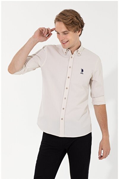 U.S. Polo Assn. Ανδρικό πουκάμισο από πέτρα Uzunkol Basic
