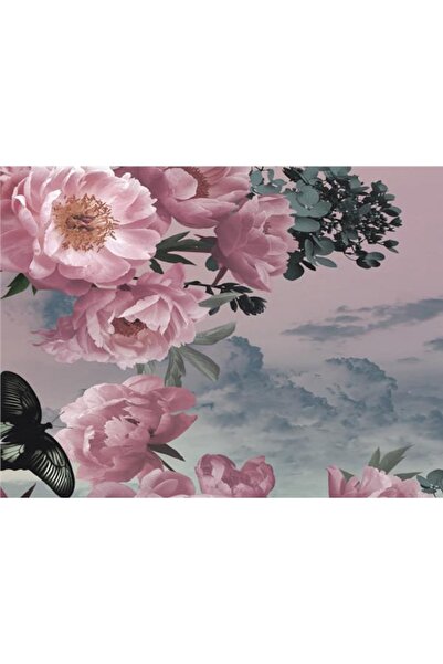 EkoDekor 3boyutluduvarkagitlari Pembe Çiçekler 3d Duvar Kağıdı Vinil
