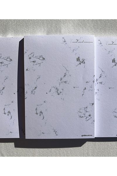 DileloyStore Special Design Planner with Marble Effect, To Do List, Notepad Notebook A6 (10X14,5)