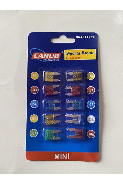 Carub Araç Oto Sigorta Bıçak Seti 10'lu Mini